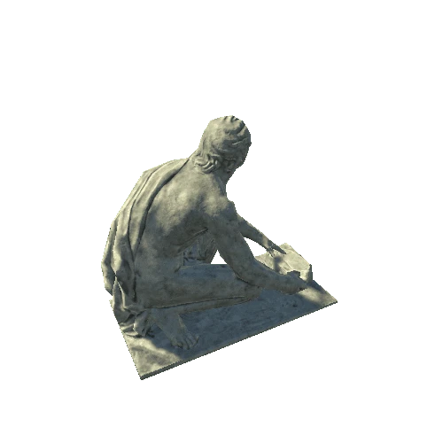 Statue Kneeling Man Marble Mobile